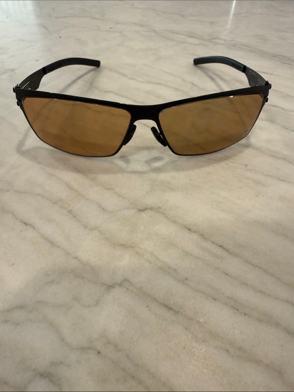 IC! Berlin Men’s Swim Sunglasses - Black Frame with Brown Lense model wladimir p